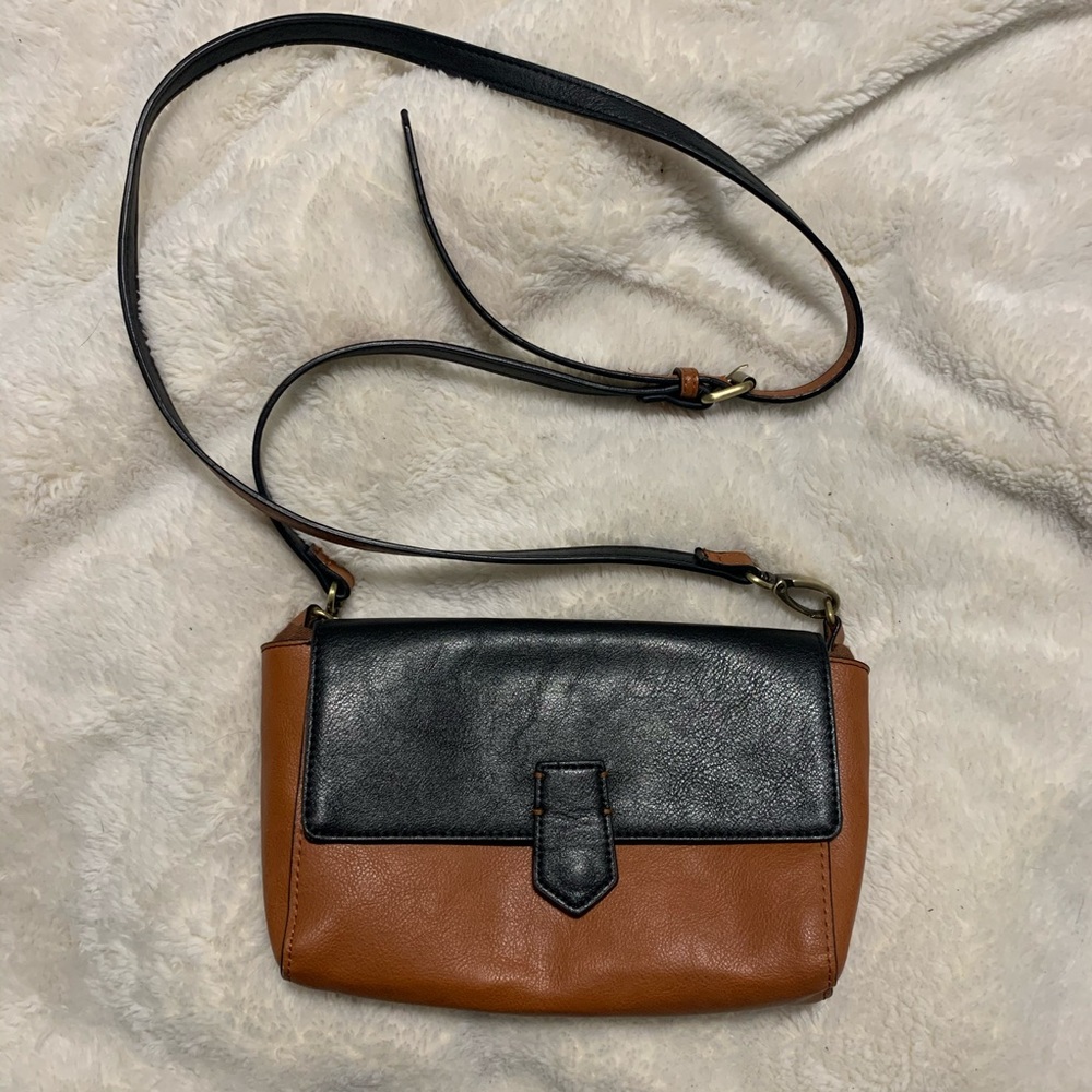 Small Black and Cognac Crossbody